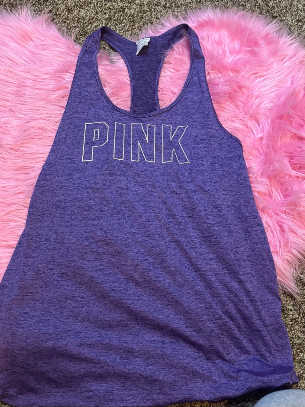 Victoria’s Secret PINK Active Purple Racerback Tank Top Women’s Small Workout